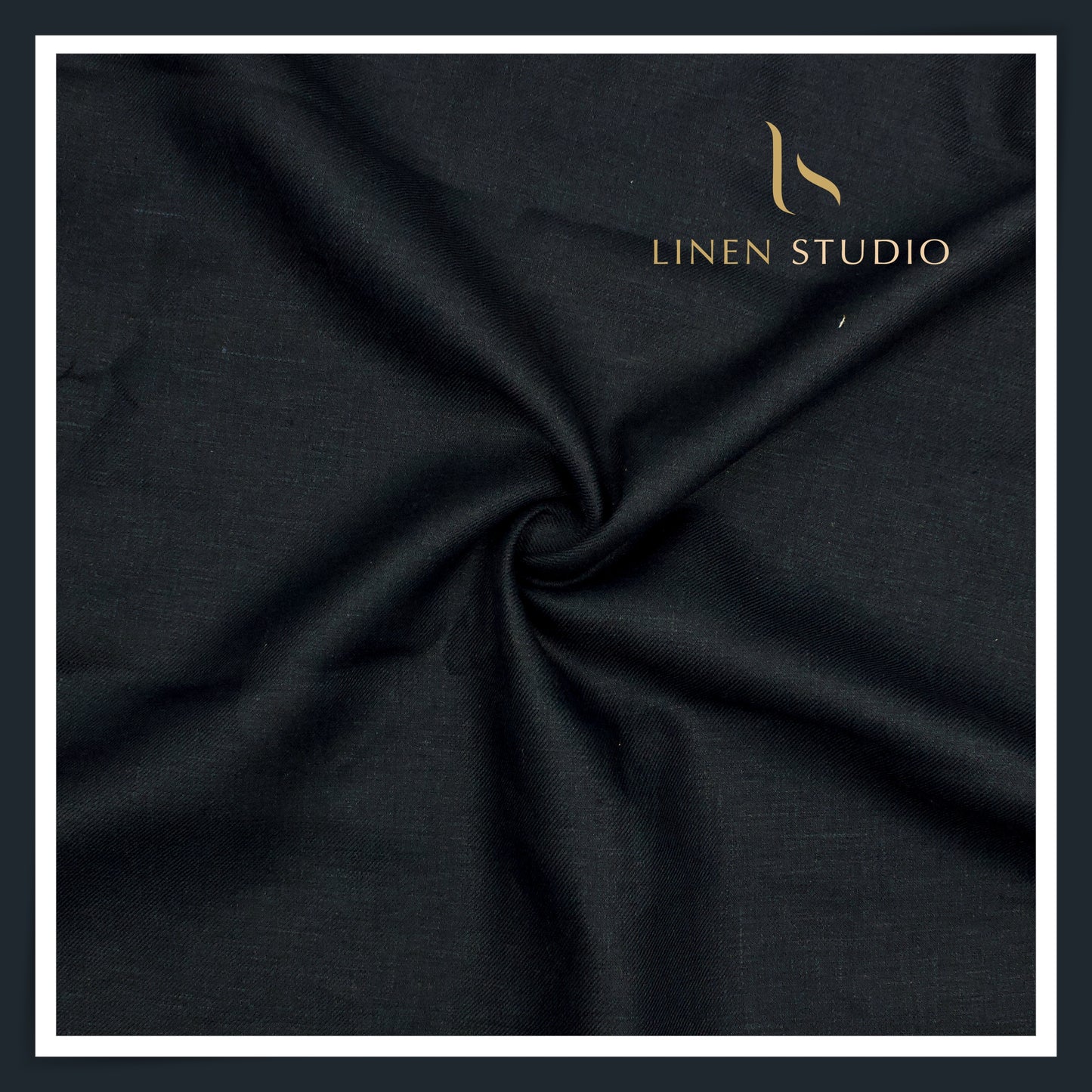 60 Lea French Linen Suiting by Vercelli Italy - Gunmetal Darkest Blue (NEW)