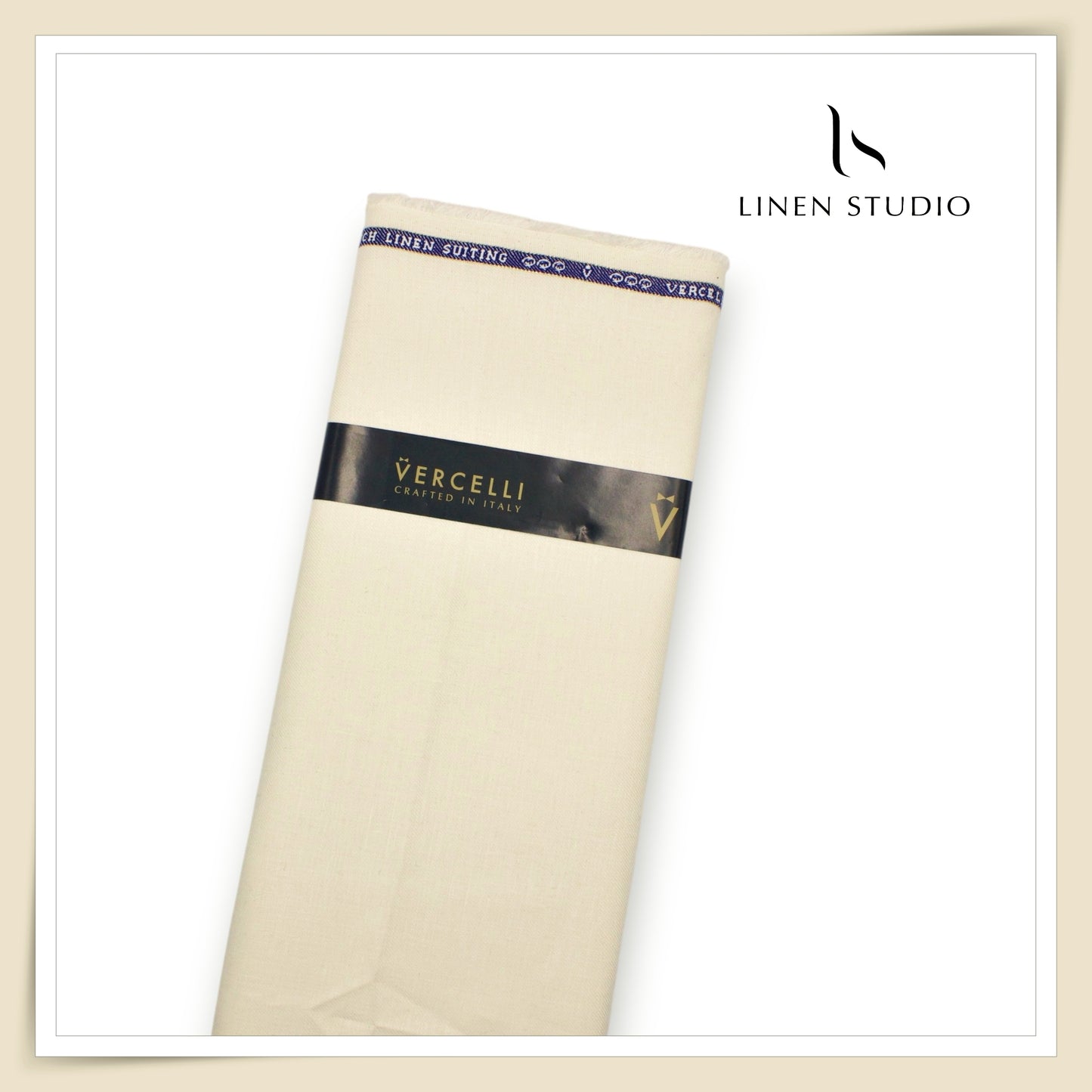 60 Lea French Linen Suiting by Vercelli Italy - Almond (NEW)