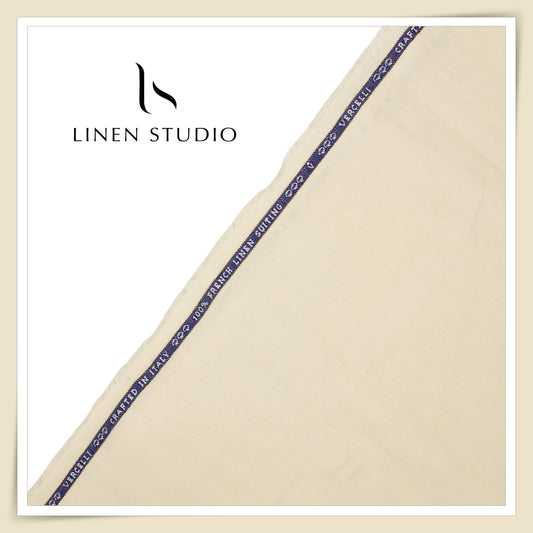60 Lea French Linen Suiting by Vercelli Italy - Almond (NEW)