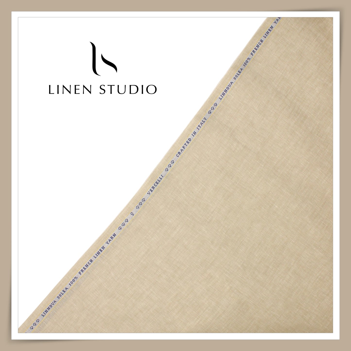 Pure French Linen Shirting 80 Lea by Vercelli Italy - Oat Beige (NEW)