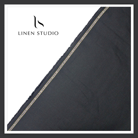 Pure French Linen Shirting 70 Lea by Vercelli Italy - Graphite Blue/Grey (NEW)