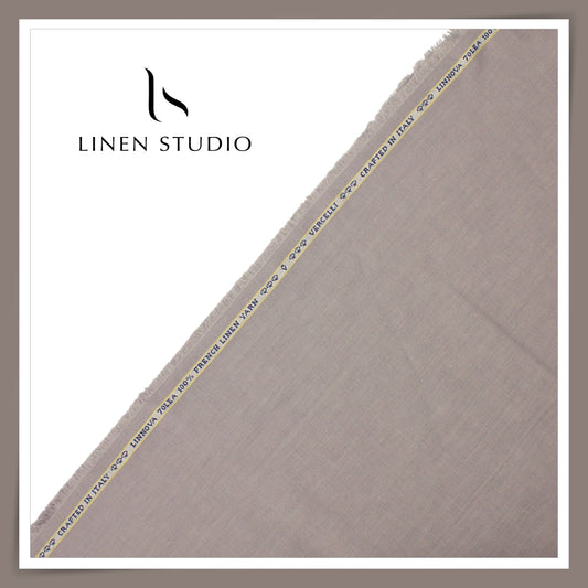 Pure French Linen Shirting 70 Lea by Vercelli Italy - Dusty Lilac (NEW)