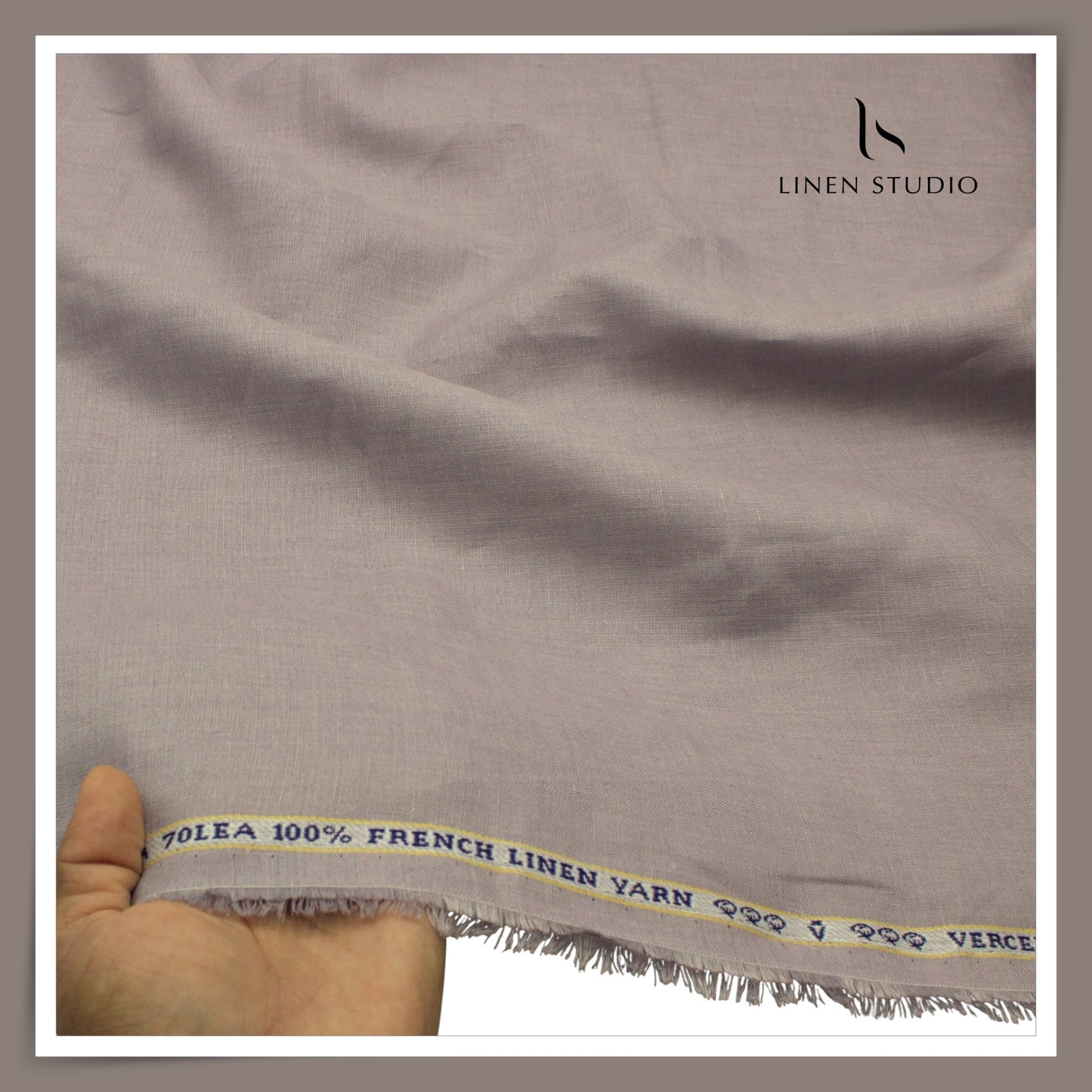 Pure French Linen Shirting 70 Lea by Vercelli Italy - Dusty Lilac (NEW)