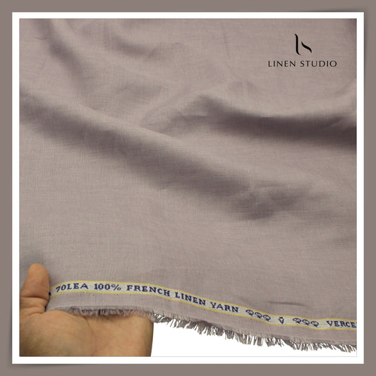 Pure French Linen Shirting 70 Lea by Vercelli Italy - Dusty Lilac (NEW)