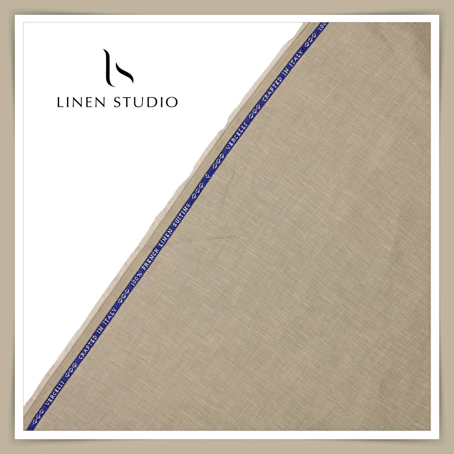 60 Lea French Linen Suiting by Vercelli Italy - Pale Brown (1st in India) (NEW)