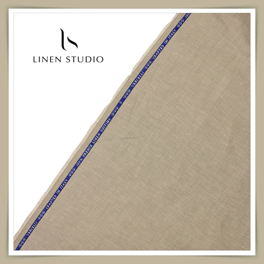 60 Lea French Linen Suiting by Vercelli Italy - Pale Brown (1st in India) (NEW)