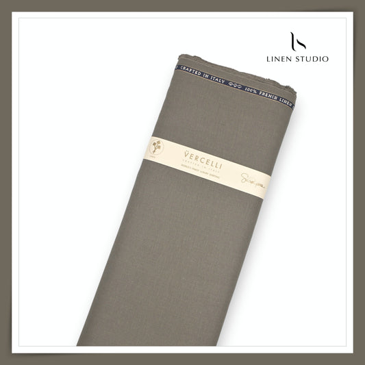 60 Lea French Linen Premium Suiting by Vercelli Italy - Sandstone Grey (NEW)