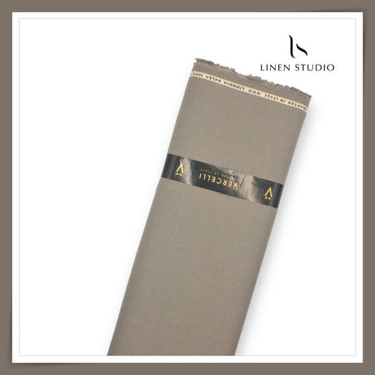 French Linen Premium Pure Linen Suiting by Vercelli Italy 44 Lea Twill - Perfect Grey (NEW)