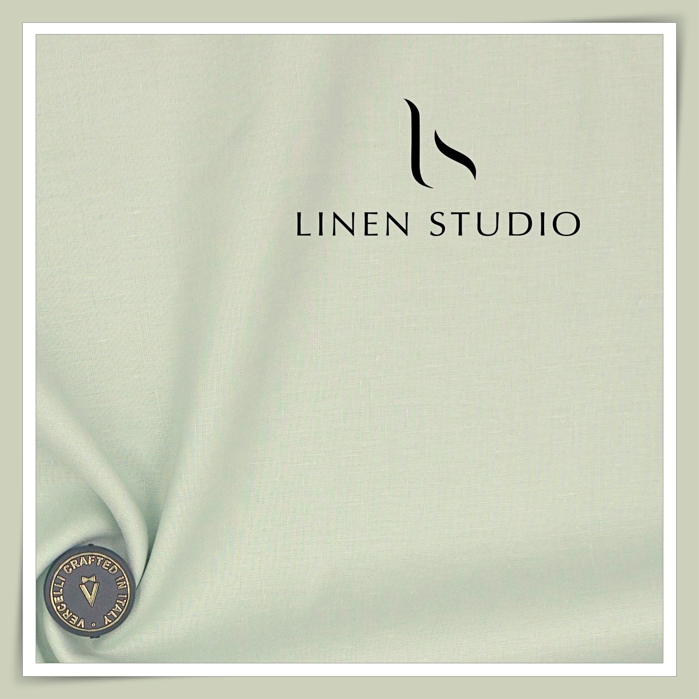 80 Lea French Linen Shirting by Vercelli Italy - Misty Green (1st in India) (NEW)