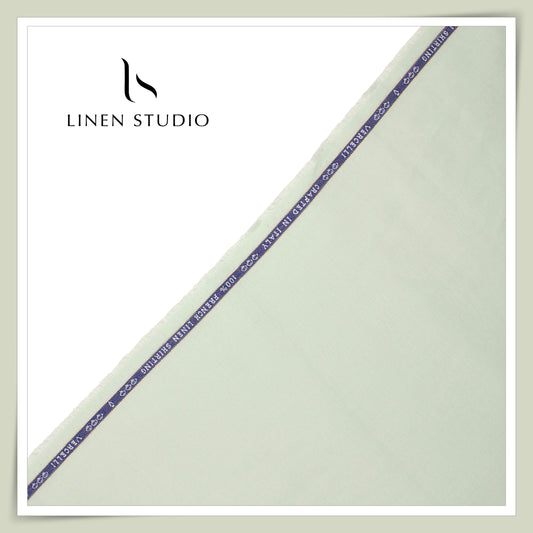 80 Lea French Linen Shirting by Vercelli Italy - Misty Green (1st in India) (NEW)