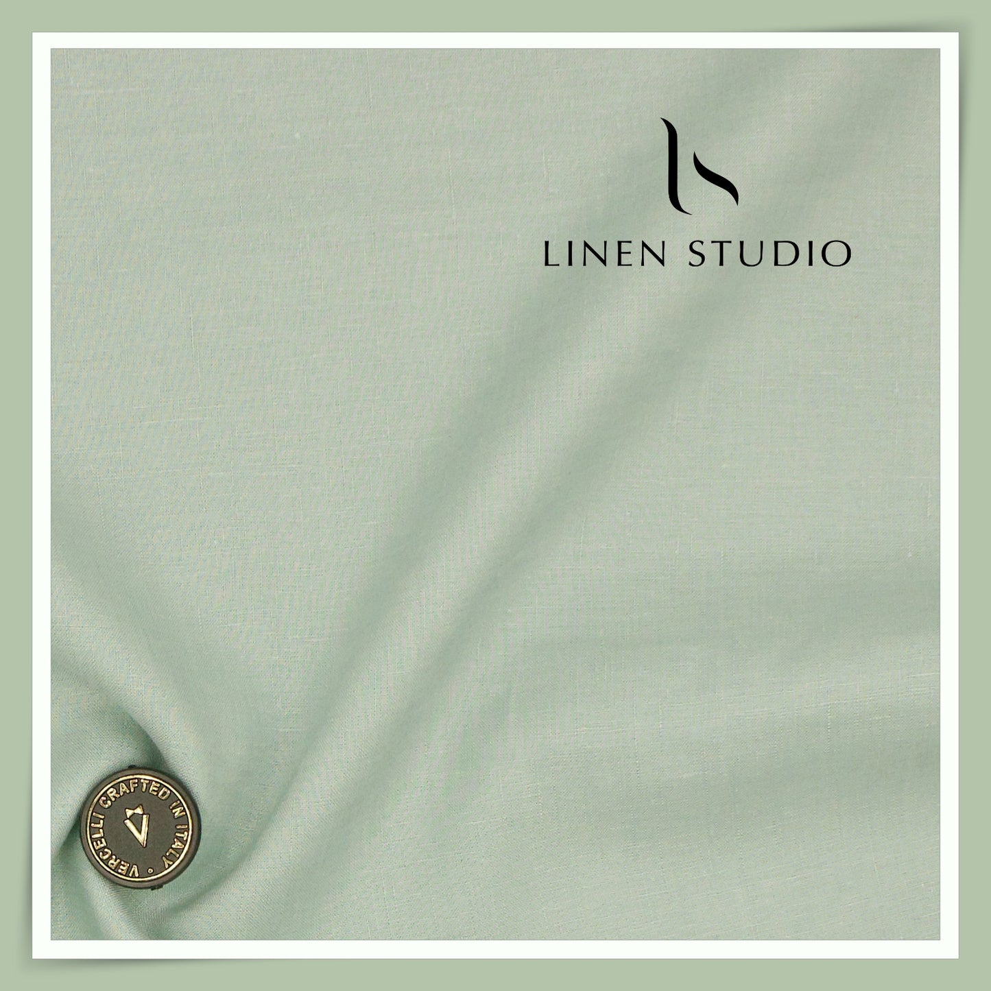 80 Lea French Linen Shirting by Vercelli Italy - Powder Green (1st in India) (NEW)