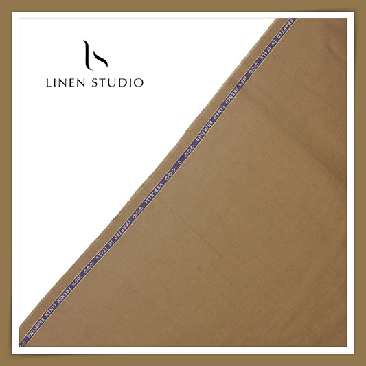 80 Lea French Linen Shirting by Vercelli Italy - Mocha Brown (1st in India) (NEW)