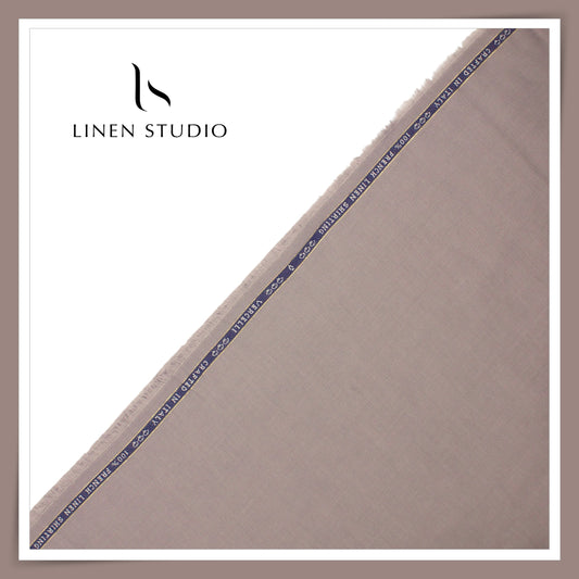 80 Lea French Linen Shirting by Vercelli Italy - Pale French Brown (1st in India) (NEW)