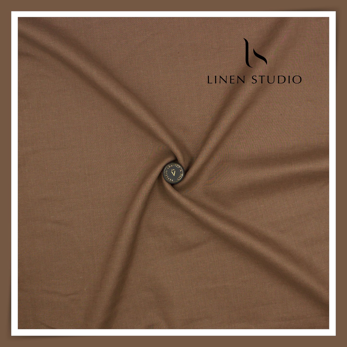 80 Lea French Linen Shirting by Vercelli Italy - Roman Brown (1st in India) (NEW)