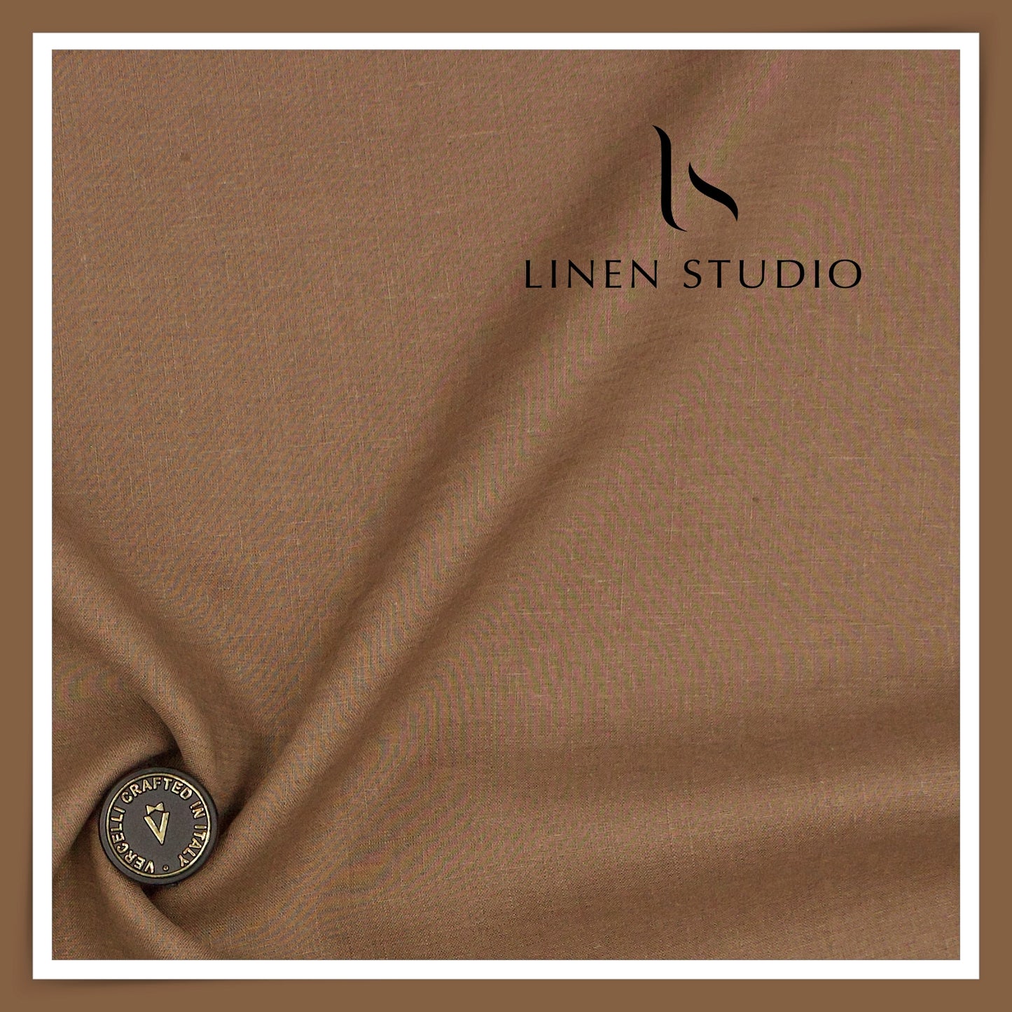 80 Lea French Linen Shirting by Vercelli Italy - Cocoa Brown (1st in India) (NEW)
