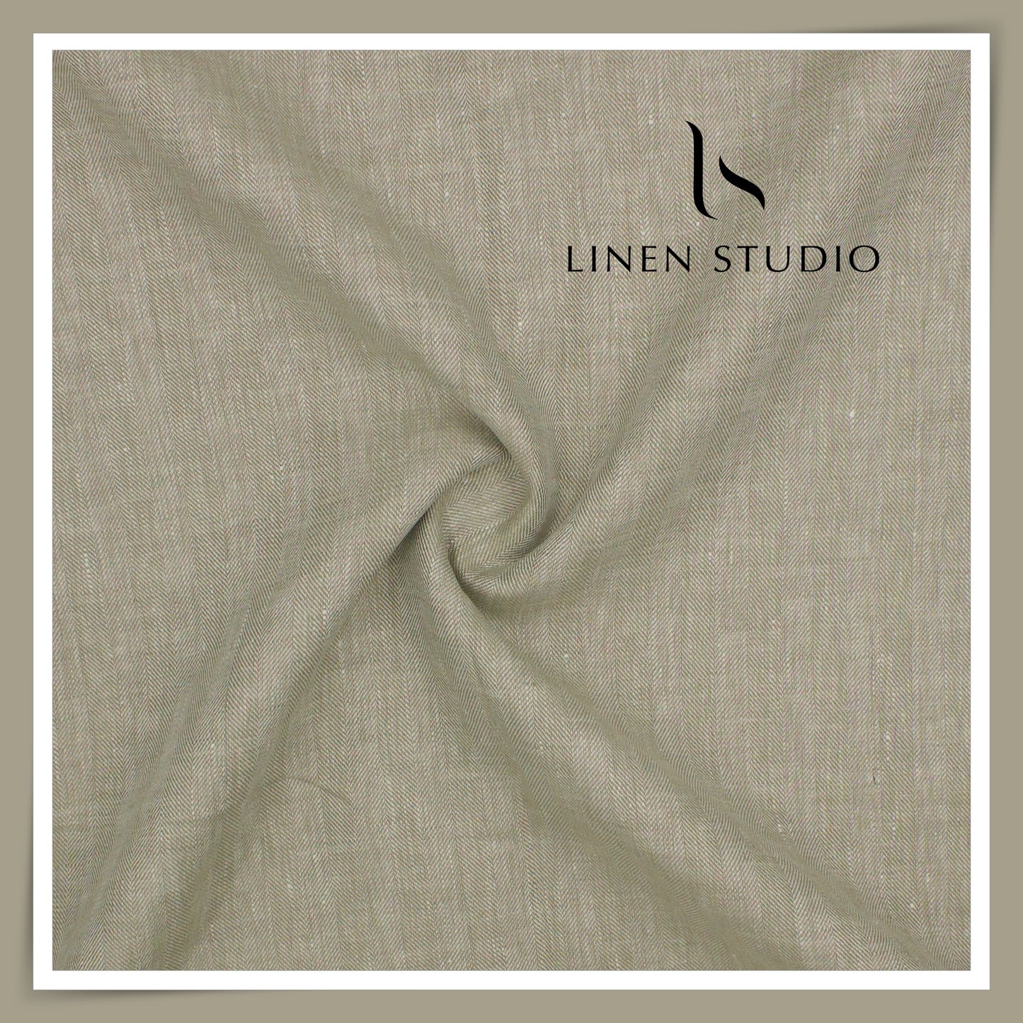 90 CM SUITING - FRENCH PREMIUM PURE LINEN SUITING BY VERCELI ITALY 60 LEA HERRINGBONE EB 109 (FLAT RATE)
