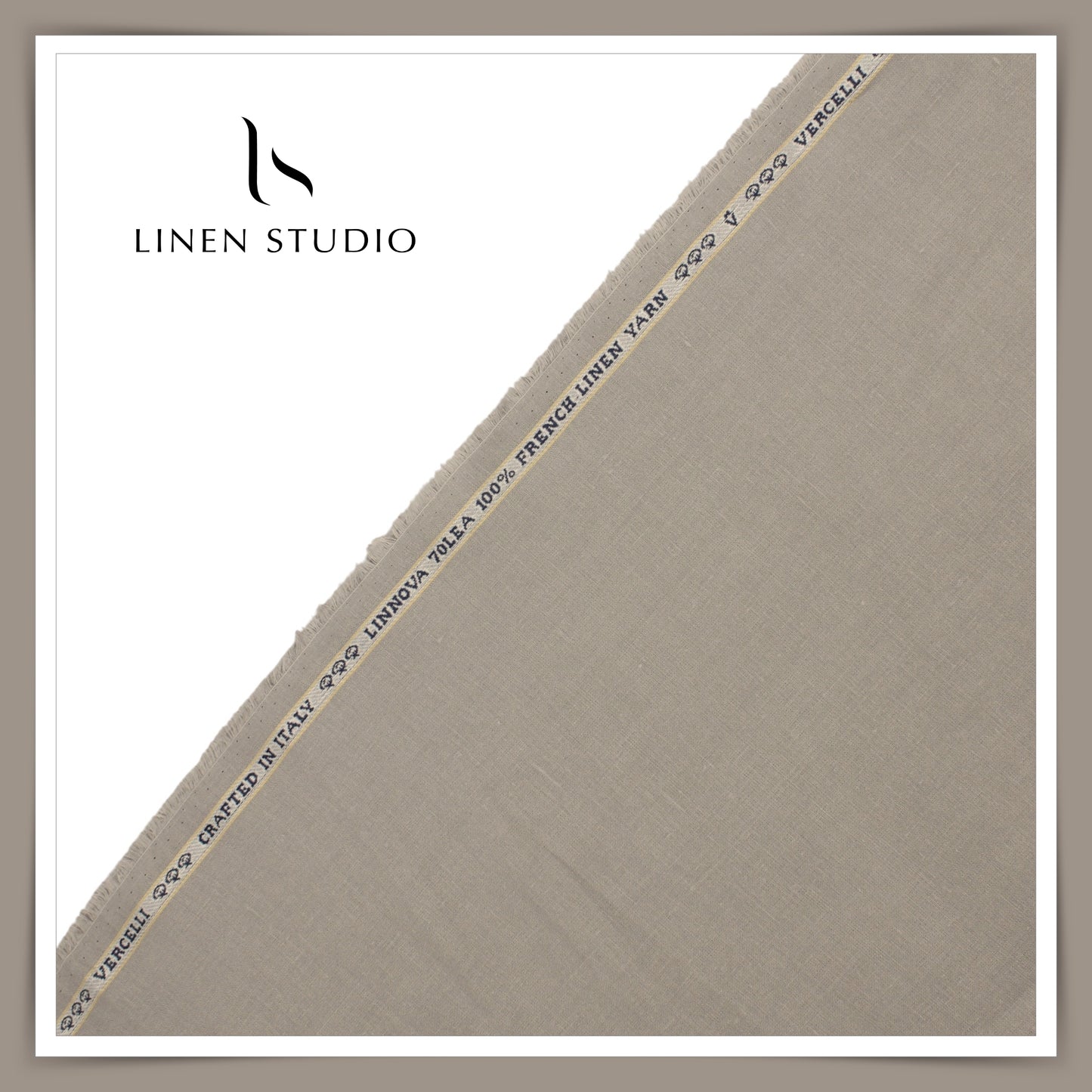 70 Lea Pure French Linen Shirting by Vercelli Italy - Dusty Grey (NEW) (Limited Stock)