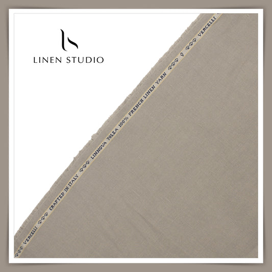 70 Lea Pure French Linen Shirting by Vercelli Italy - Dusty Grey (NEW) (Limited Stock)