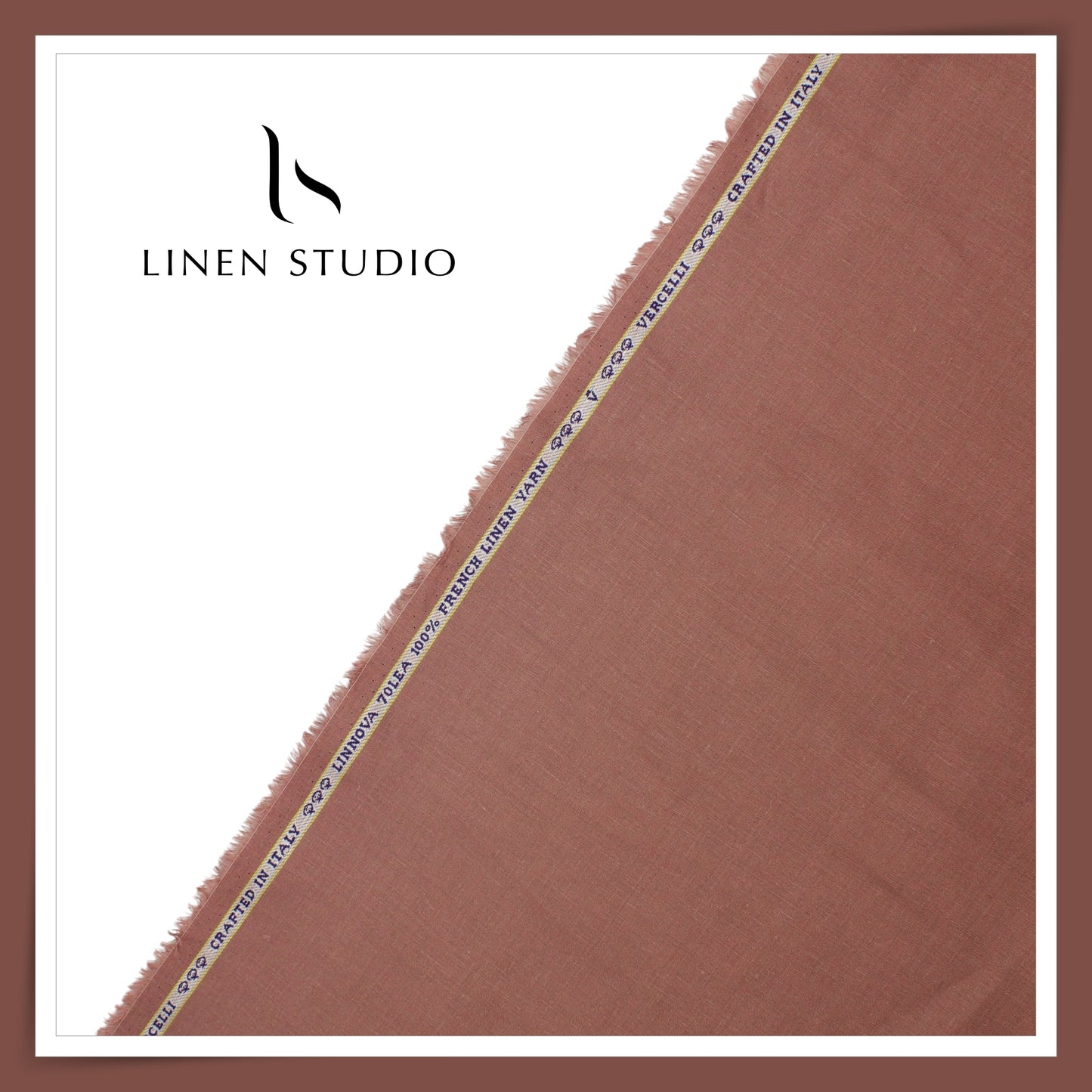 70 Lea Pure French Linen Shirting by Vercelli Italy - Chestnut Taupe (NEW) (Limited Stock)