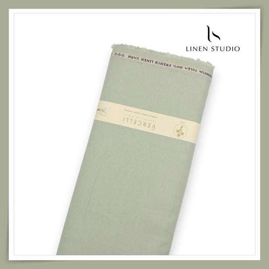 70 Lea Pure French Linen Shirting by Vercelli Italy - Pastel Green (NEW) (Limited Stock)