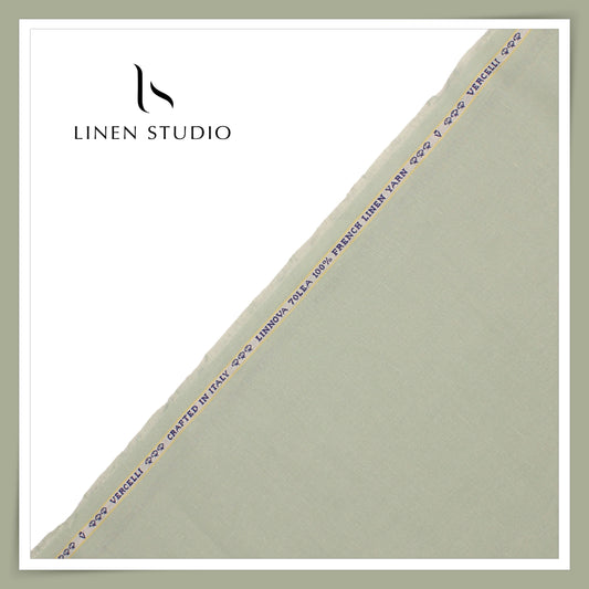 70 Lea Pure French Linen Shirting by Vercelli Italy - Pastel Green (NEW) (Limited Stock)