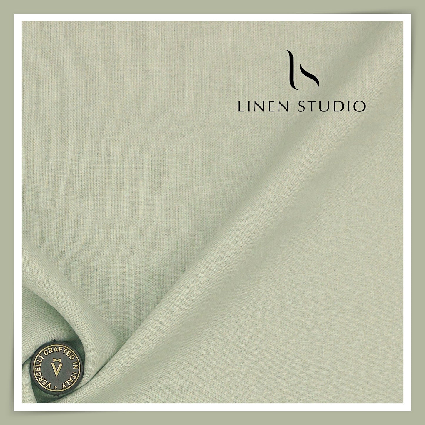 70 Lea Pure French Linen Shirting by Vercelli Italy - Pastel Green (NEW) (Limited Stock)