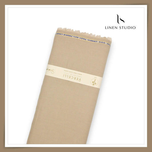 70 Lea Pure French Linen Shirting by Vercelli Italy - Pastel Stone (NEW) (Limited Stock)