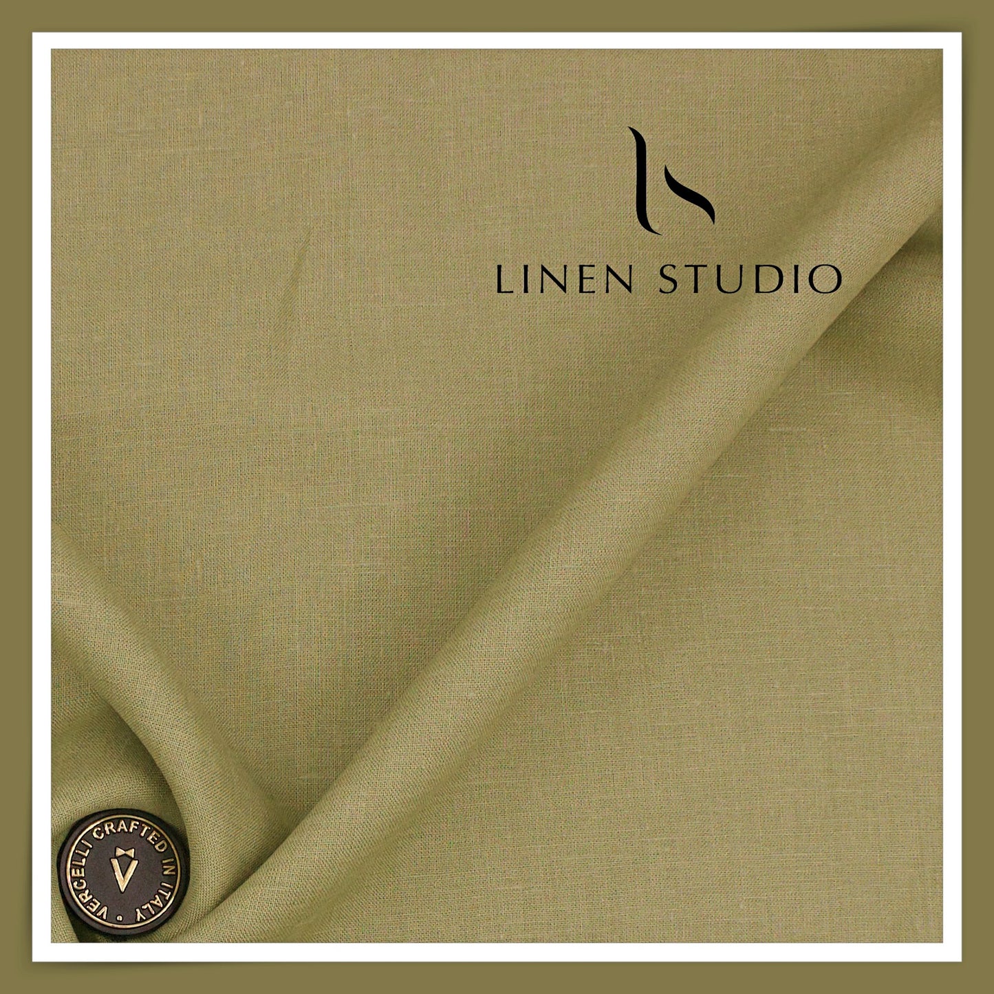 70 Lea Pure French Linen Shirting by Vercelli Italy - Limed Green (NEW) (Limited Stock)