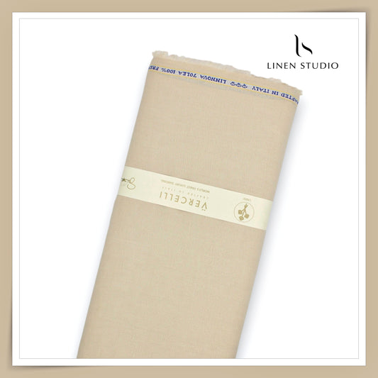 70 Lea Pure French Linen Shirting by Vercelli Italy - Coral Vanilla (NEW) (Limited Stock)