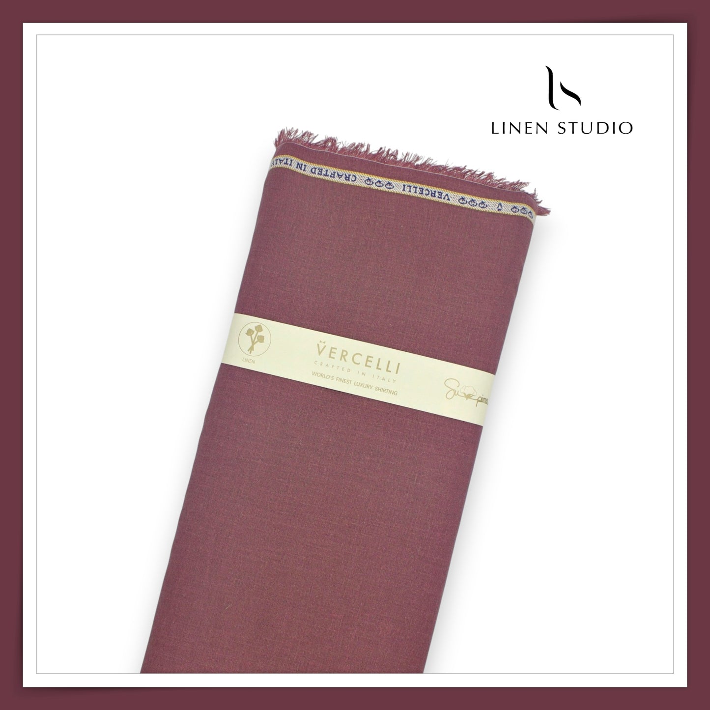 70 Lea Pure French Linen Shirting by Vercelli Italy - Rosy Finch (NEW) (Limited Stock)