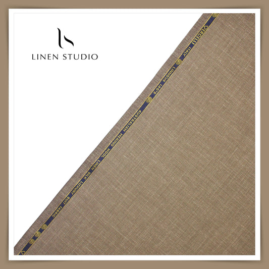 140's Merino Wool / Linen / Silk by Vercelli Italy - Sugar Brown (1st in India)