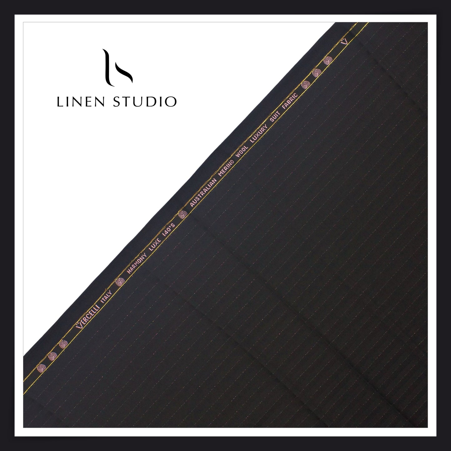 140's Australian Merino Wool by Vercelli - Blue Textured Stripes with Bold Silver Lurex (NEW) (Zoom In) (Copy)