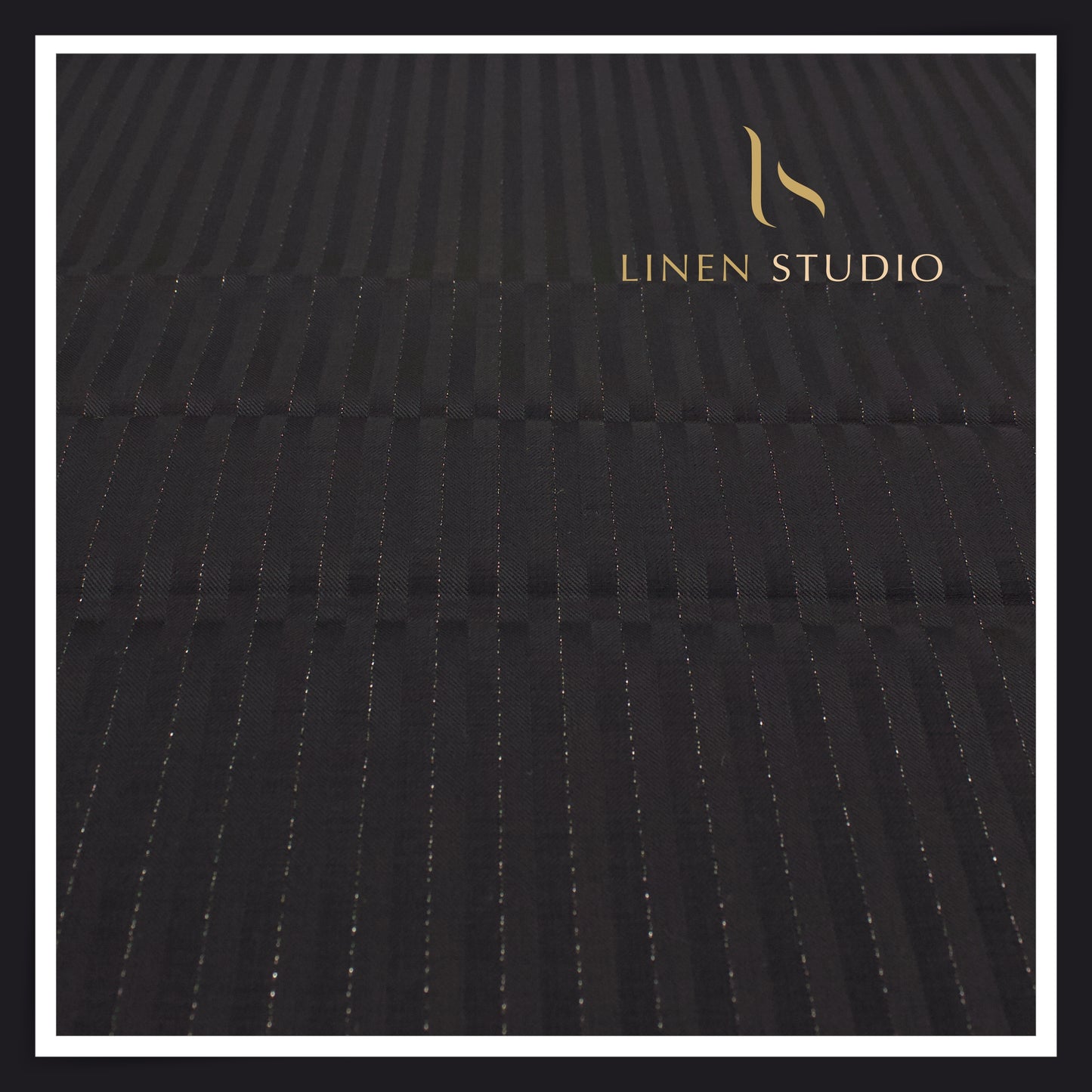 140's Australian Merino Wool by Vercelli - Blue Textured Stripes with Bold Silver Lurex (NEW) (Zoom In) (Copy)