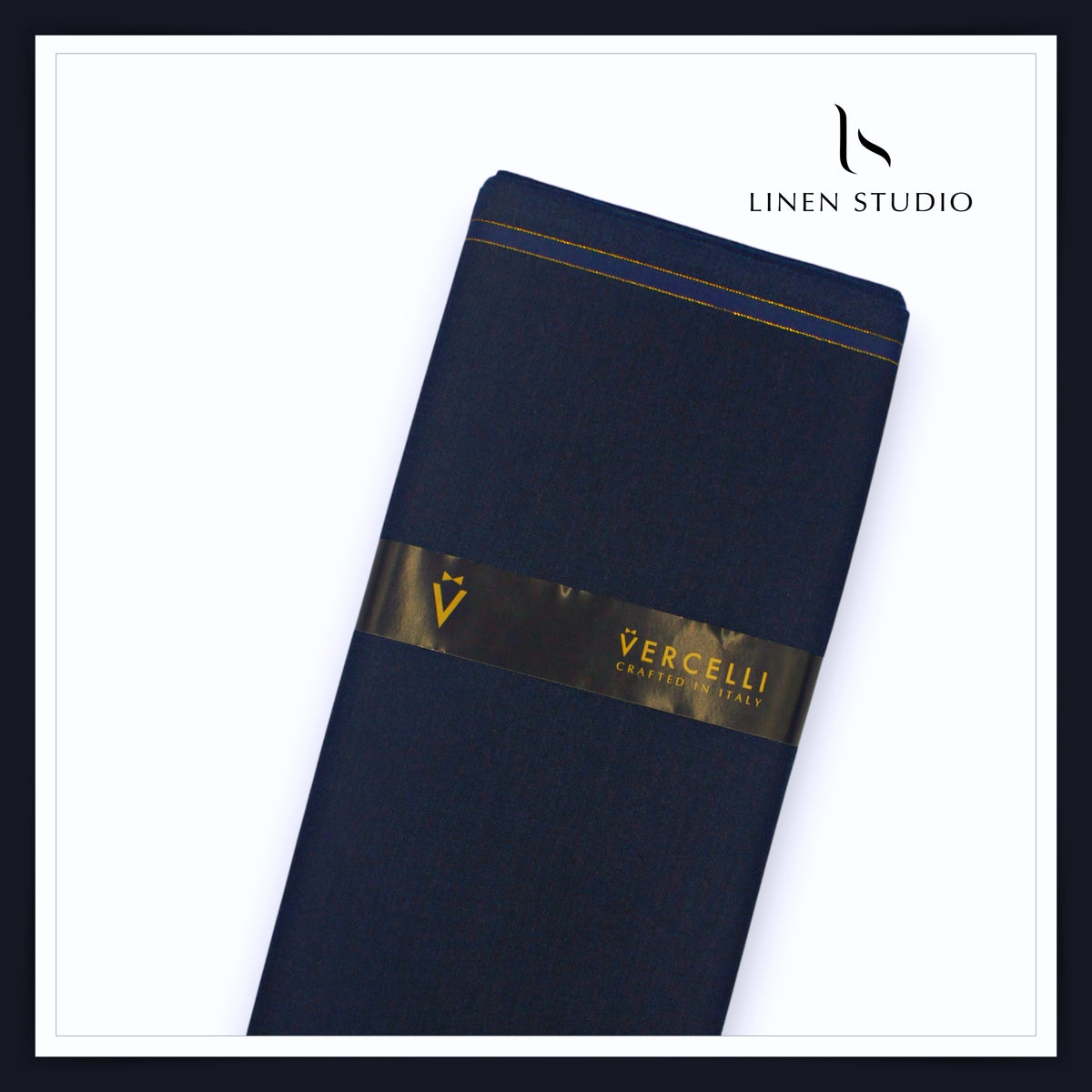 Vercelli Italy Snowdrift 120's 70% Wool Rich Milled Suiting - Solid Classic Navy (NEW)
