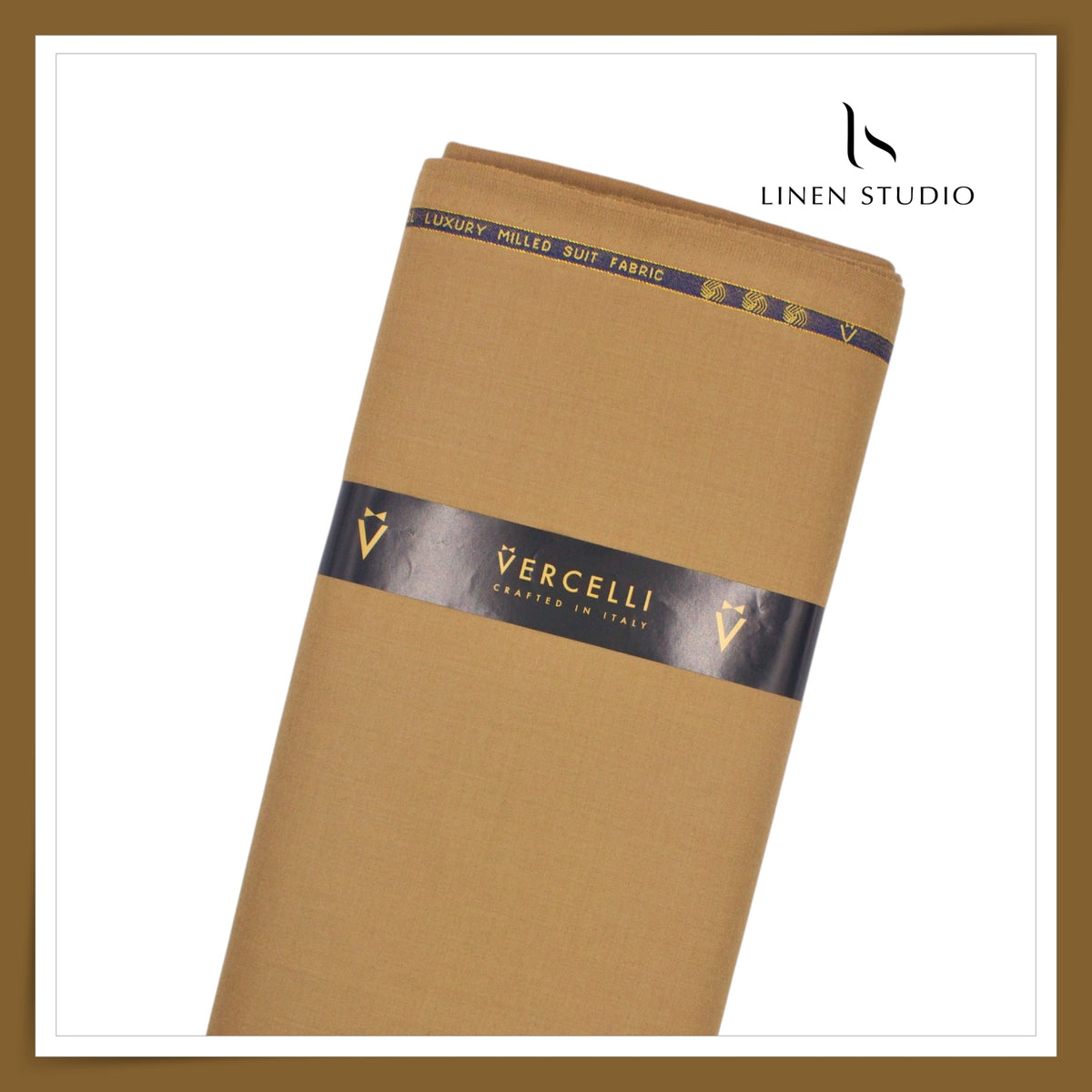 Vercelli Italy Snowdrift 130's 70% Australian Merino Wool Rich Milled Suiting - Camel Tan (Latest Collection)