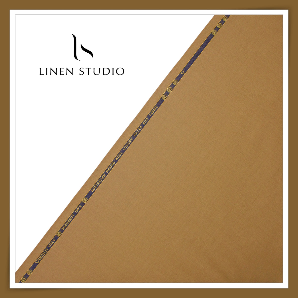 Vercelli Italy Snowdrift 130's 70% Australian Merino Wool Rich Milled Suiting - Camel Tan (Latest Collection)