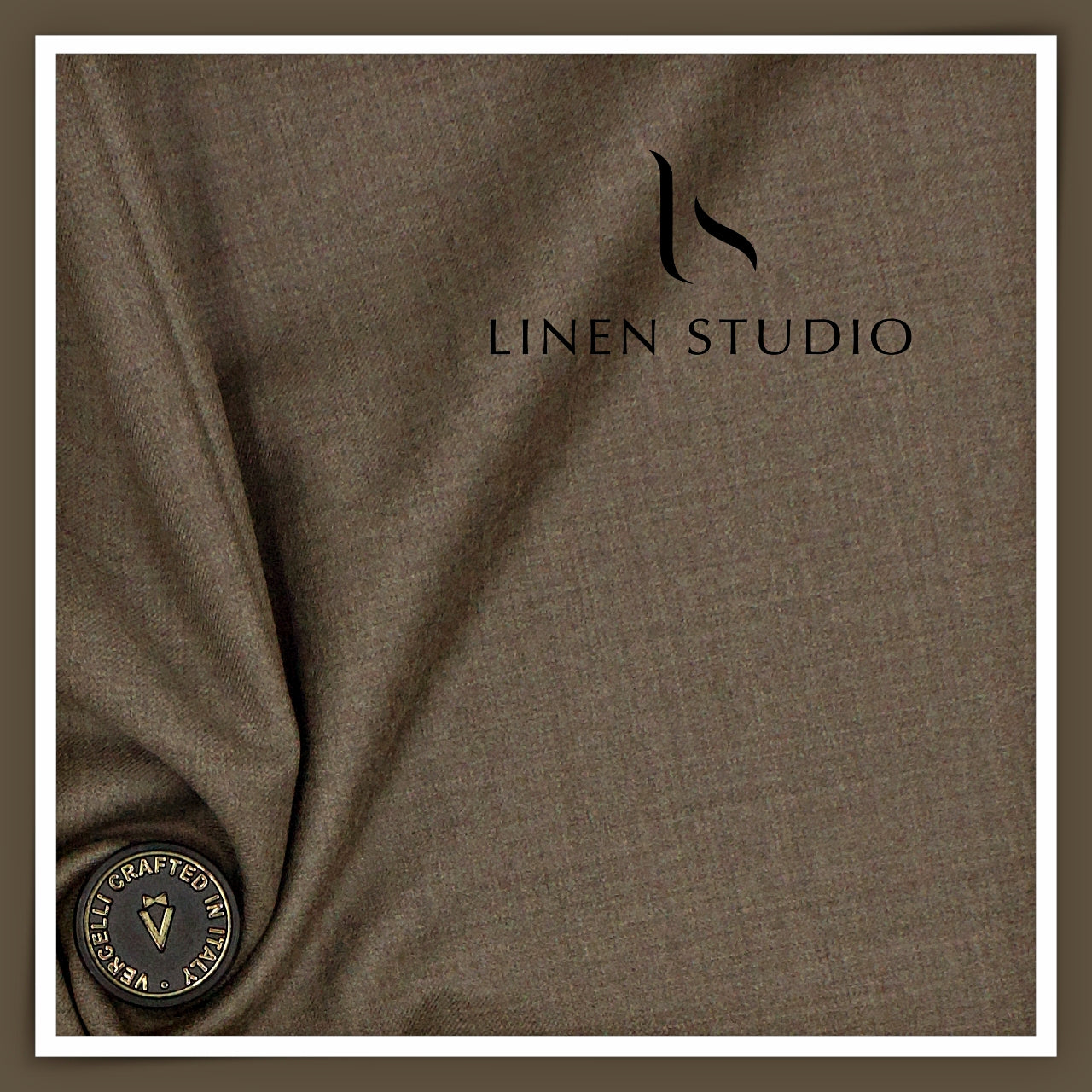 130's Australian Merino Wool Milled Suiting by Vercelli - Stone Brown (NEW)