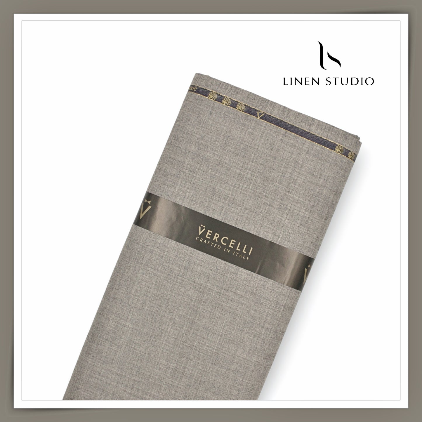 130's Australian Merino Wool Milled Suiting by Vercelli - Natural Grey (NEW)