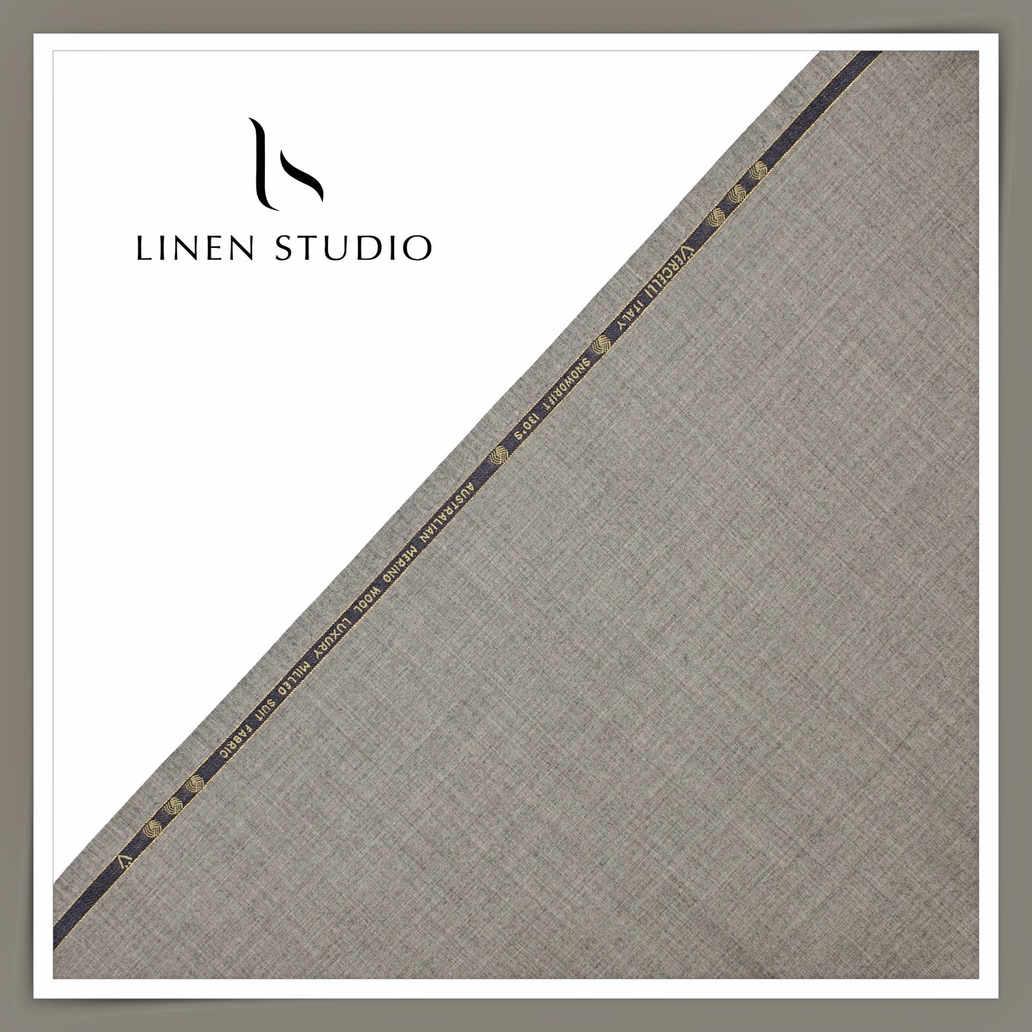 130's Australian Merino Wool Milled Suiting by Vercelli - Natural Grey (NEW)