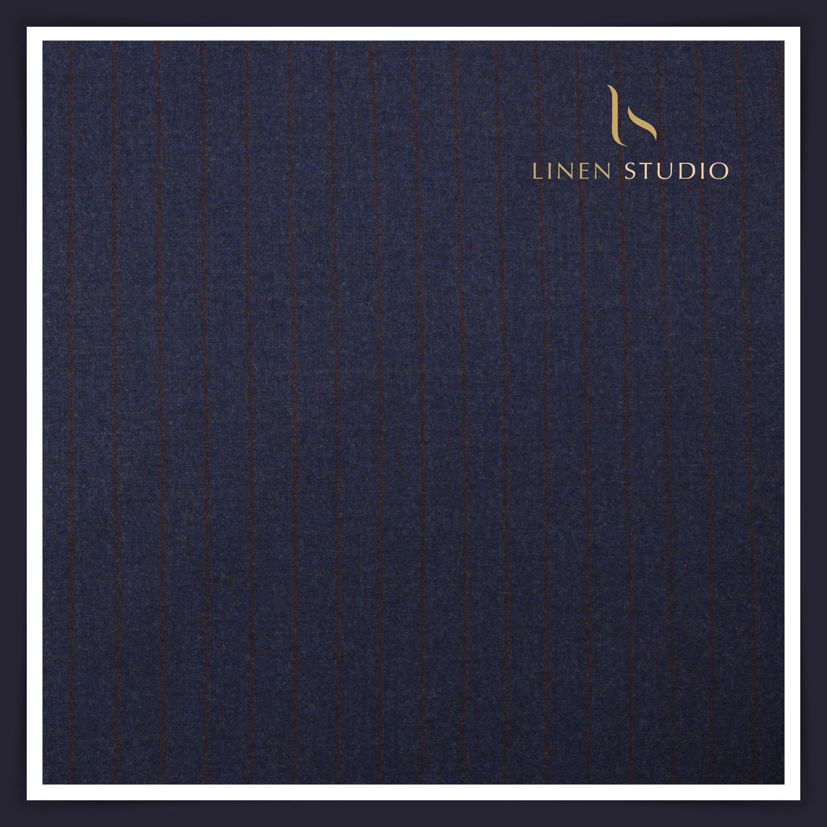 Vercelli Italy Snowdrift 120's 70% Wool Rich Milled Suiting - Midnight Navy with Wine Pinstripe (NEW)