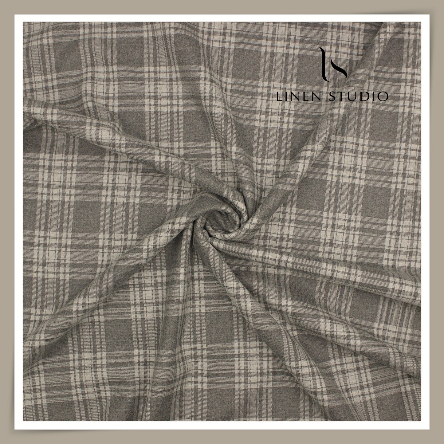 130's Australian Merino Wool Milled Suiting by Vercelli Italy - Siberian Grey Checks (NEW)