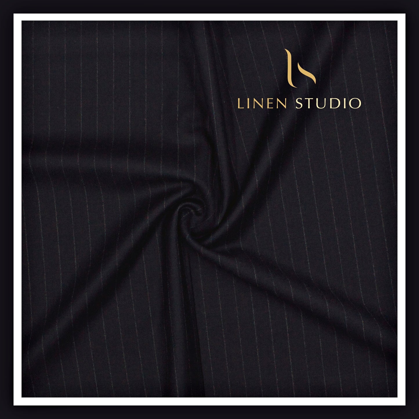 130's Australian Merino Wool Milled Suiting by Vercelli - Denim Blue & Grey Stripes (NEW)