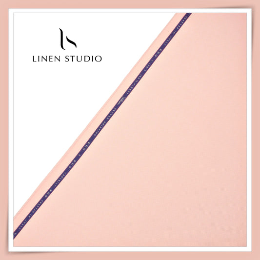 2/100's Supima Cotton Shirting by Vercelli - Pink Self Dobby (Zoom In) (NEW)