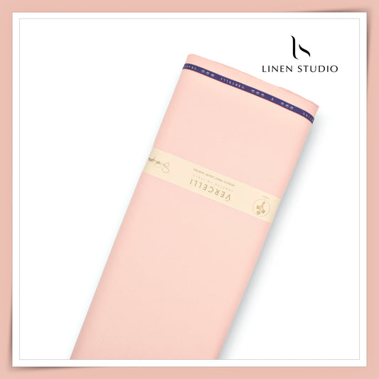 2/100's Supima Cotton Shirting by Vercelli - Pink Self Dobby (Zoom In) (NEW)