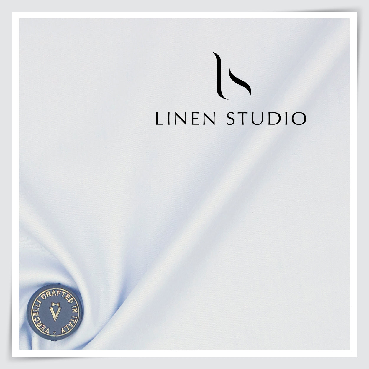 2/100's Water Resistant Supima Cotton Shirting by Vercelli - Sky Blue (NEW)