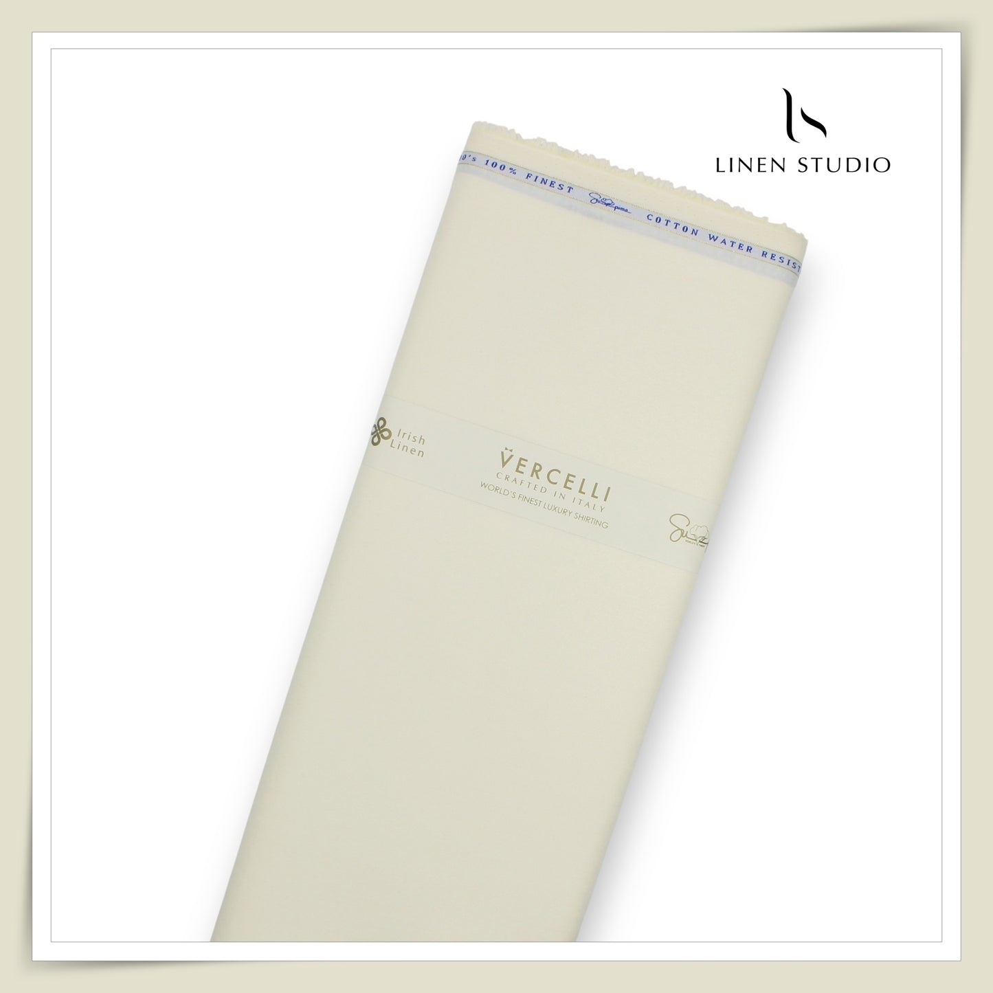 2/100's Water Resistant Supima Cotton Shirting by Vercelli - Butter Yellow (NEW)