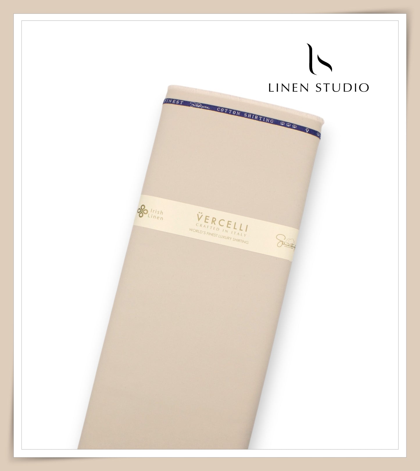 2/120's FINEST Supima Cotton Shirting by Vercelli Italy - Kilim Beige (NEW)
