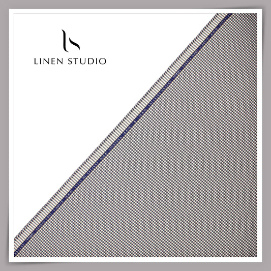 2/100's Supima Cotton Shirting by Vercelli -  Grey Houndstooth Checks (NEW)