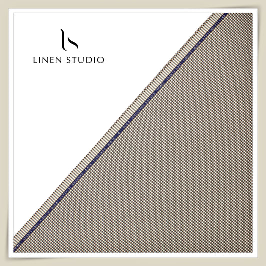 2/100's Supima Cotton Shirting by Vercelli -  Woody Brown Houndstooth Checks (NEW)