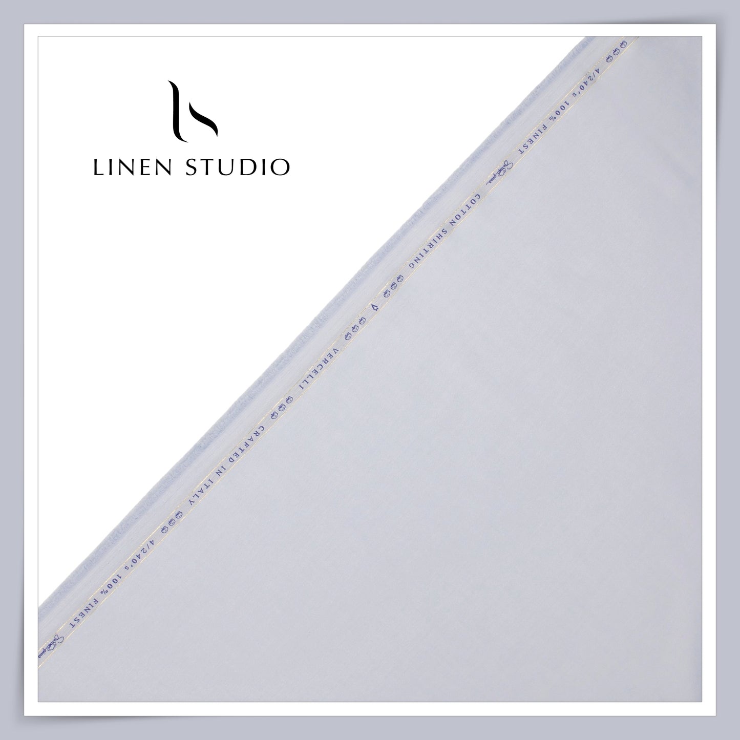 4/240's FINEST SUPIMA COTTON Shirting by Vercelli - Sky Blue (HIGHEST QUALITY) (NEW)